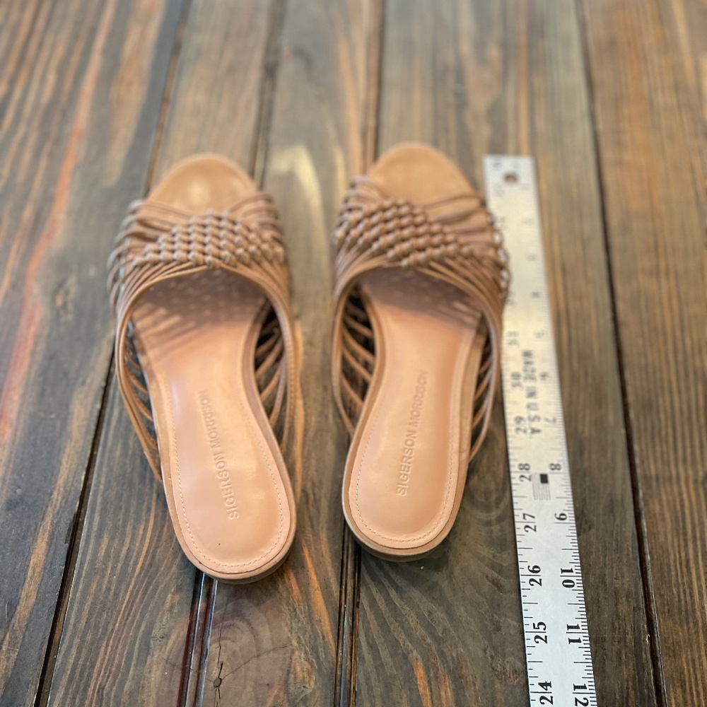 Sigerson Morrison leather knotted strappy flat sandals 6 1/2